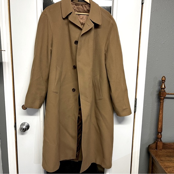 Tessuto Menswear Other - Tessuto Italino Mens wool/cashmere long tan trench coat
